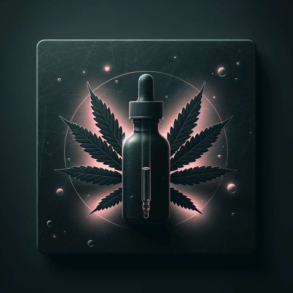 CBD wellness thumbnail in dark theme with neon pink accents